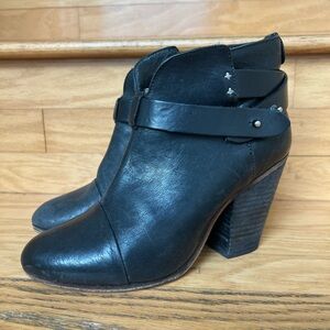 rag & bone Harrow ankle boots, black genuine‎ leather, Size 6.5